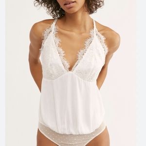 Free People Bodysuit White Lace